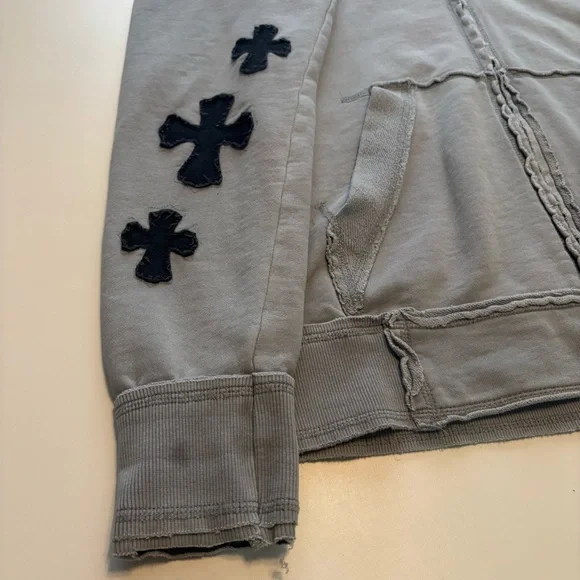 RARE OZZY OSBORNE chrome hearts style skull hoodie (distressed look) - Picture 2 of 11